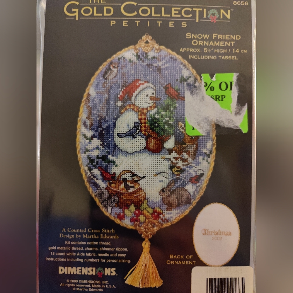 Dimensions Gold Collection Snow Friend Ornament - Multicolor